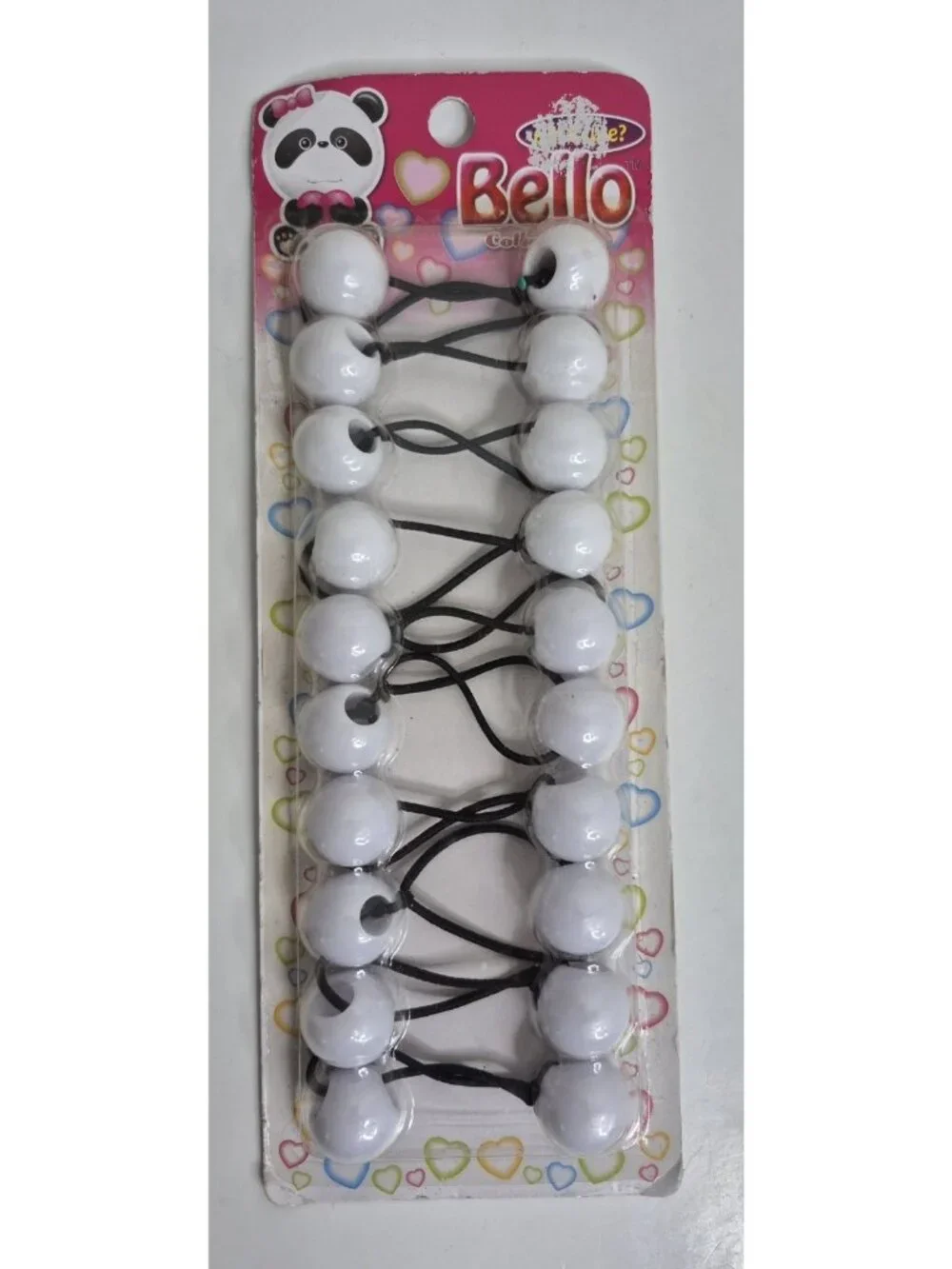 Bello Twin-Bead Hair-Knockers - 20mm White